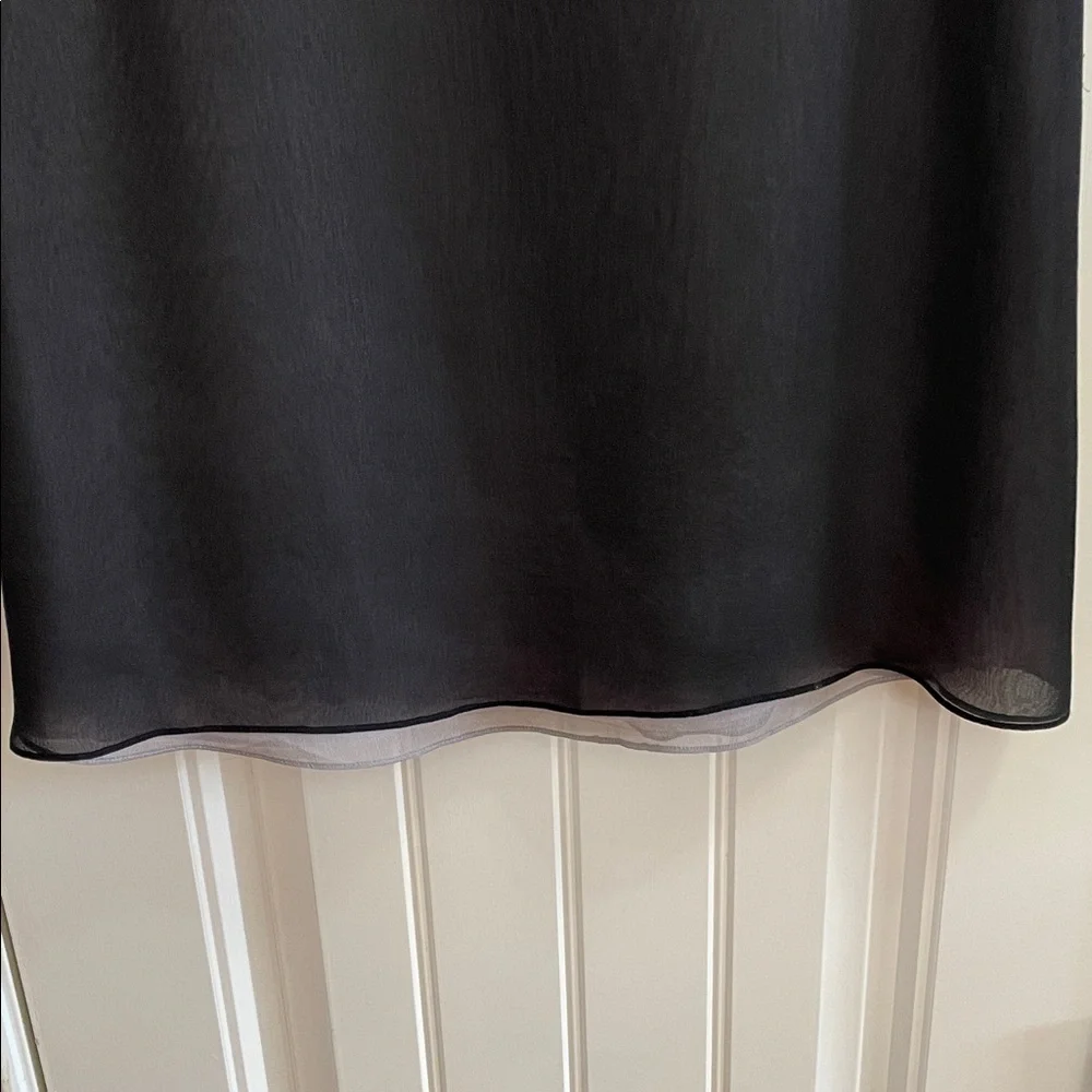 Ann Taylor Silk Black Dress with Embroidery Size 8